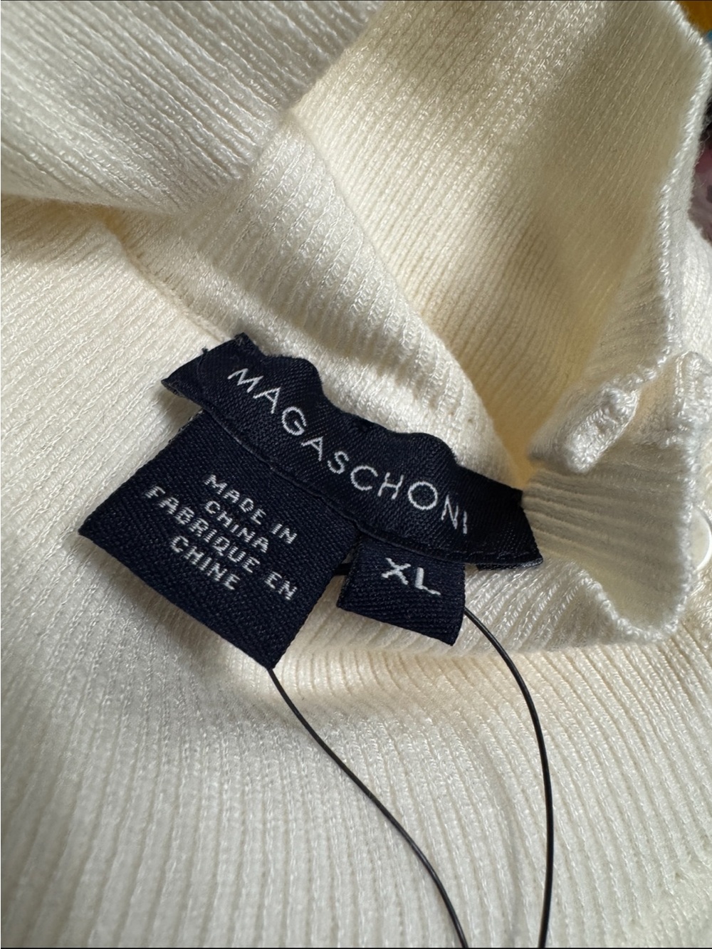 NWT Magaschoni Ivory White Sleeveless Turtleneck Sweater XL Preppy - Picture 3 of 5
